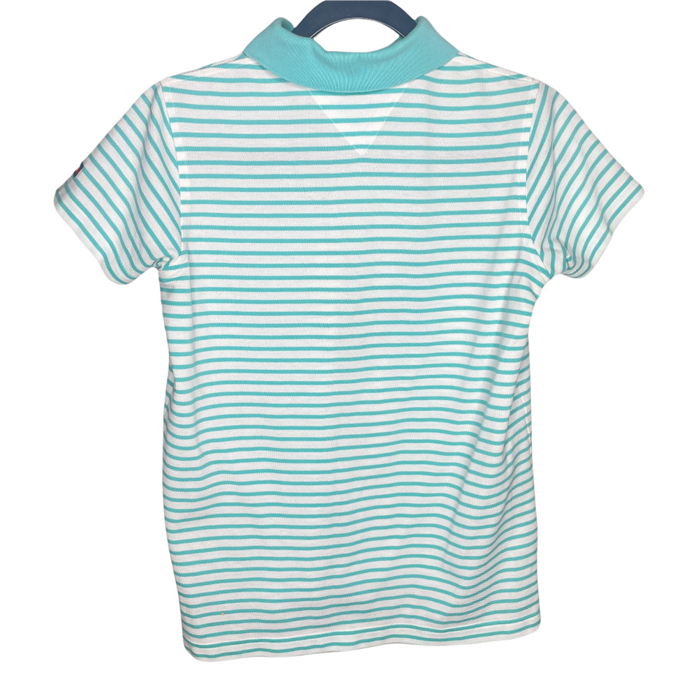 Tommy Hilfiger Vintage Women's Teal White Golf Polo Shirt Women's Size Small - Picture 3 of 4